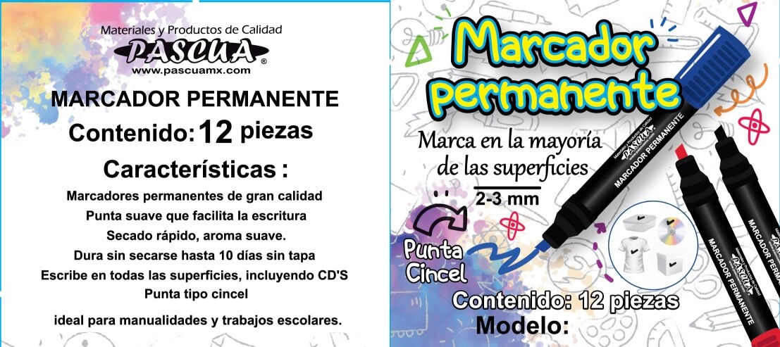 MARCADORES DOBLE PUNTA C/12PZ – Creaciones Pascua